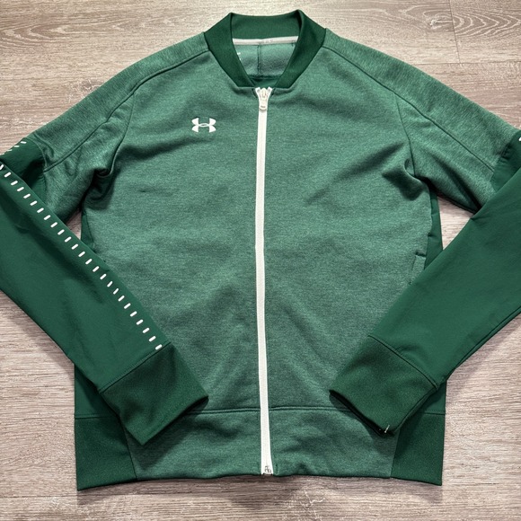 Under Armour Jackets & Blazers - Under Armour Jacket Womens Small Green Bomber Qualifier Hybrid Warm Up Adult